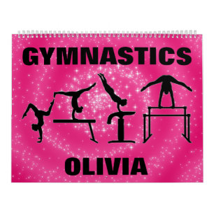 Gymnastics Pink Sparkle Swirl Calendário