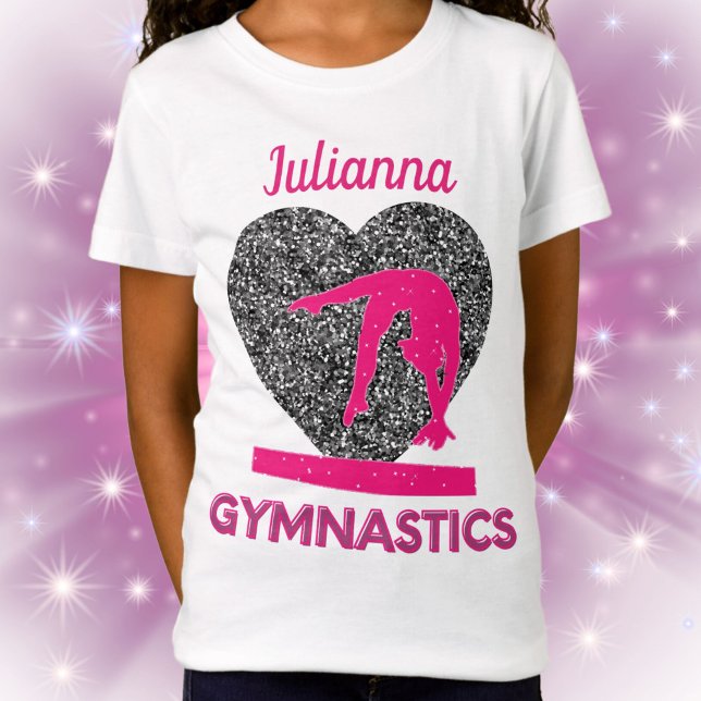 Gymnastics Queen of the Beam and Hearts T-Shirt (Gymnastics Queen of the Beam and Hearts T-Shirt)