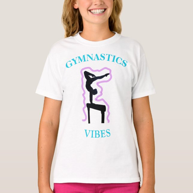 Gymnastics vibra camiseta com nome de ginasta nas  (Frente)