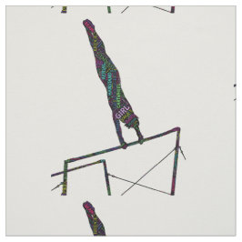 Gymnastics Word Art On Uneven Bar Tecido