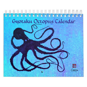 Gyotaku Octopus - Calendário Pequeno