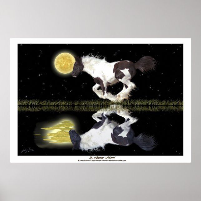 Gypsy Vanner Canterna Horse Fantasy Art Poster (Frente)