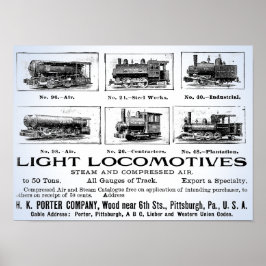 H K Porter & Co. Locomotivas de Luz Poster