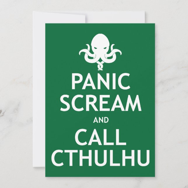 H.P. Convites de festas de Lovecraft - Chame Cthul (Frente)