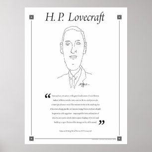 H. P. Lovecraft Escrevendo Cote Poster