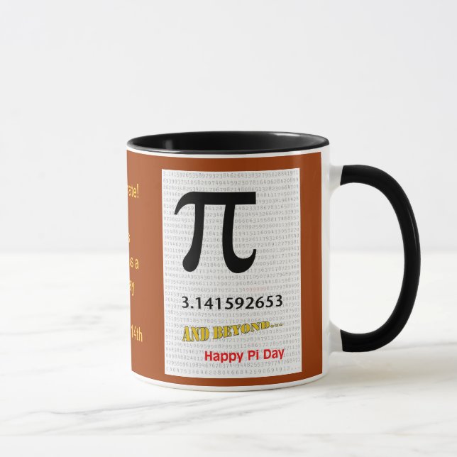 Há Pi dia um 14 de março feliz, caneca (Direita)