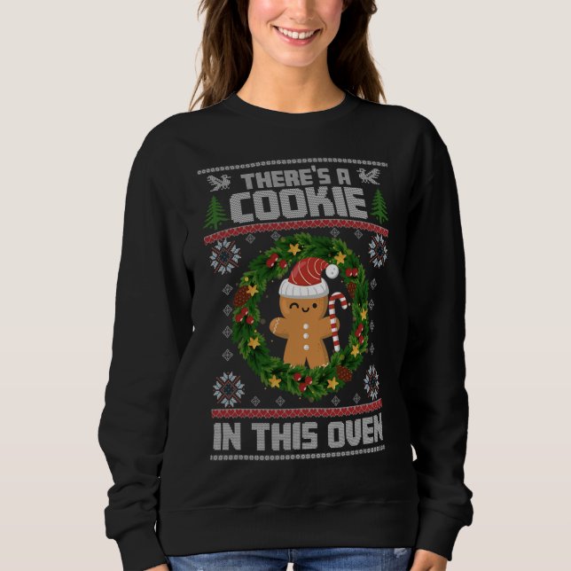 Há Um Biscoito No Natal Do Suéter Forno (Frente)