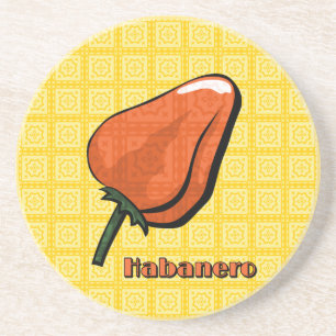 Habanero Chili Pepper Sandstone Porta copos