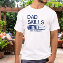 Habilidades de Pai Baixando Camiseta Azul Engraçad