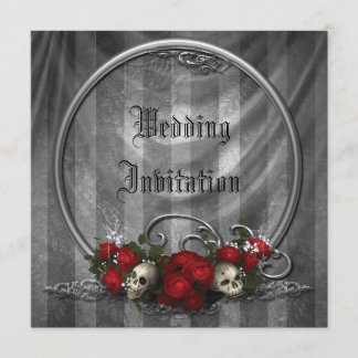 Habilidades e Rosas Convites de casamento Gothic E