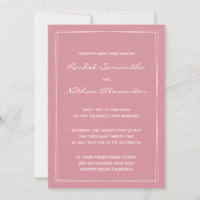 Hacienda Rosa Minimalista Convites De Casamento
