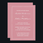 Hacienda Rosa Minimalista Convites De Casamento<br><div class="desc">Convites de casamento temporários - ALTERE a cor de fundo para qualquer cor! Acentos retangulares - EXCLUA-os ou MUDE a cor! ALTERAR as fontes,  o texto,  a cor do texto. Use esta modelo para design de seus próprios convites de casamento e peças de coordenação.</div>