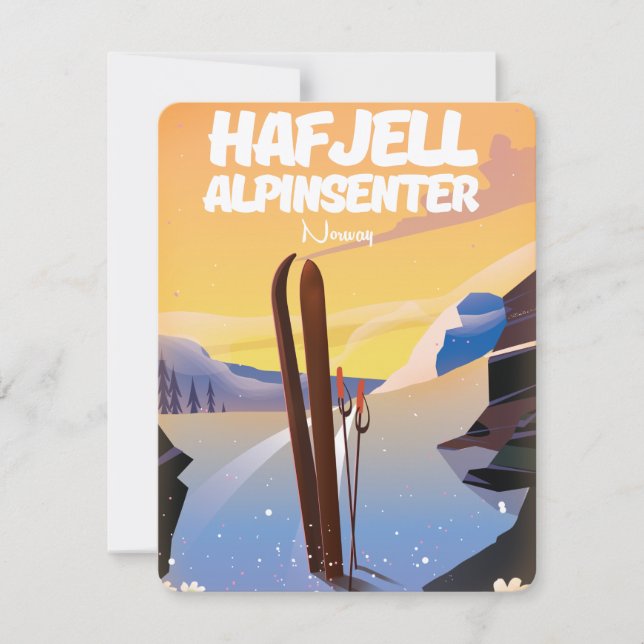 hafjell alpinsenter Noruega belo poster de esqui. (Frente)