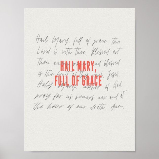 Hail Mary Prayer Poster (Frente)