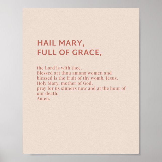Hail Mary Prayer Poster (Frente)
