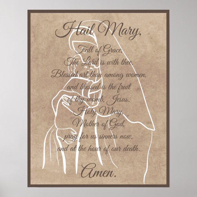 Hail Mary Prayer Poster (Frente)