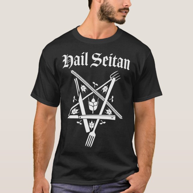 Hail Seitan (White) Classic T-Shirt (Frente)