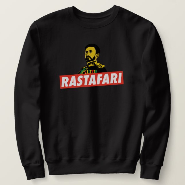 Haile Selassie Jah Rastafari Emperor Rasta suéter (Frente do Design)