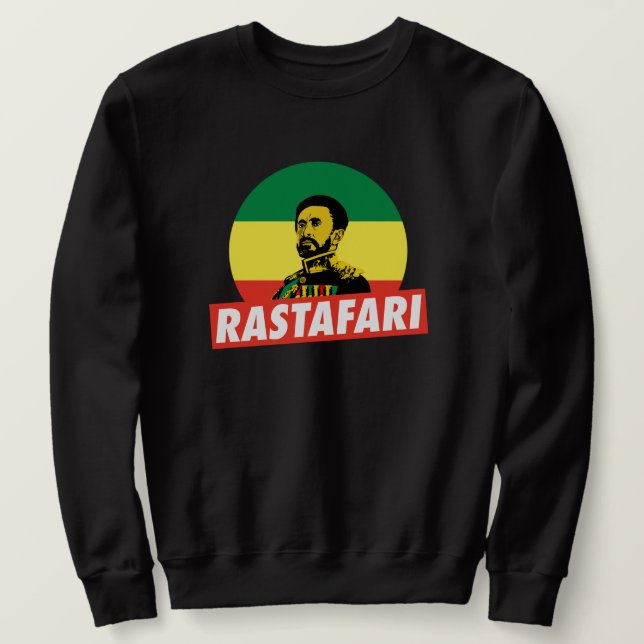Haile Selassie Jah Rastafari Emperor Rasta suéter (Frente do Design)