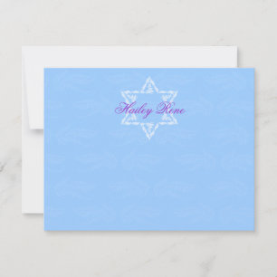 Hailey Bat Mitzvah Convite Damask Obrigado