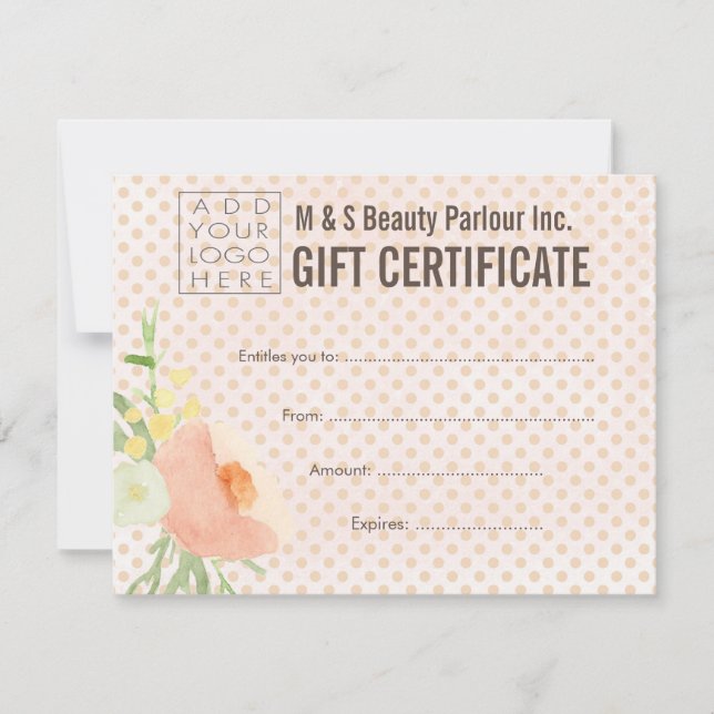 Hair Beauty Salon Gift Certificate Modelo (Frente)