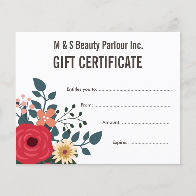Hair Beauty Salon Gift Certificate Modelo (Frente)