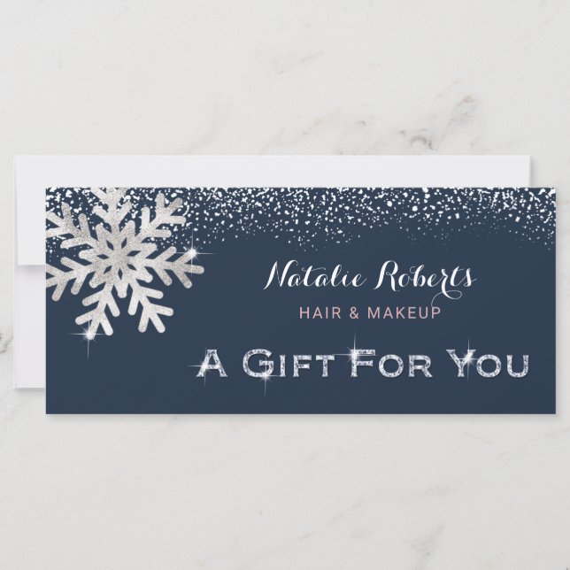 Hair Makeup Beauty Salon Winter Gift Certificate (Frente)