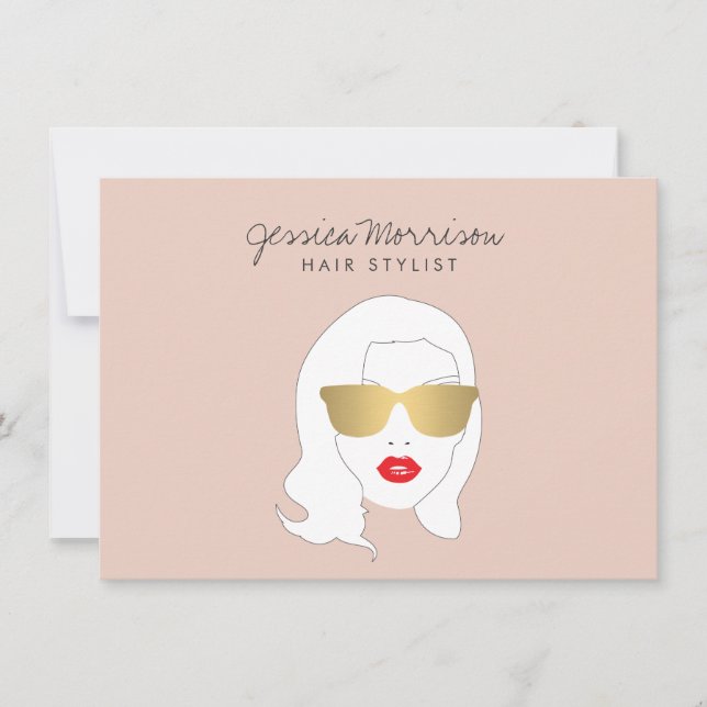 Hair Stylist Beauty Girl on Peach Gift Certificate (Frente)