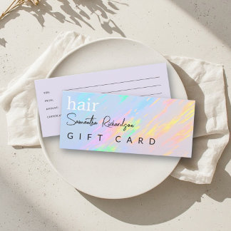 Hair Stylist Salon Holographic Pastel Gift Card