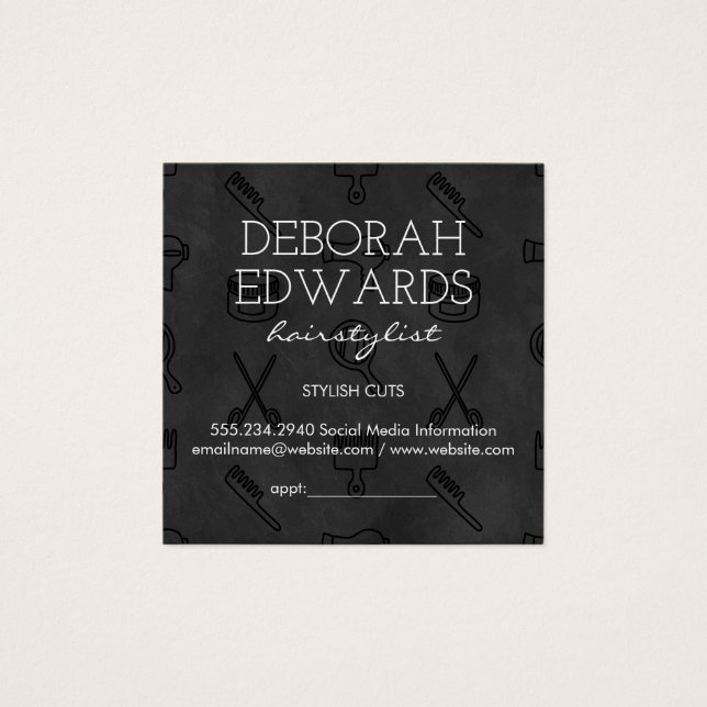 Hair Stylist Tools Chalkboard Background (Frente)