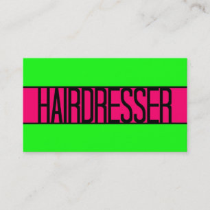 Hairdresser Neon Green e Hot Pink Cartão de visita