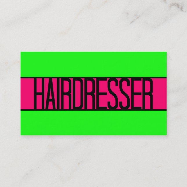 Hairdresser Neon Green e Hot Pink Cartão de visita (Frente)