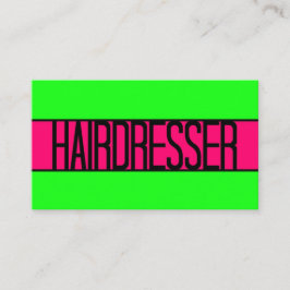 Hairdresser Neon Green e Hot Pink Cartão de visita