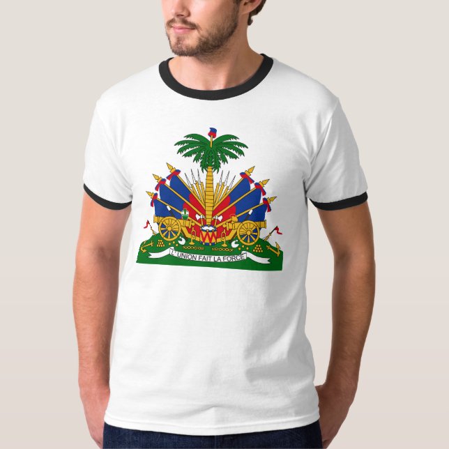 Haitiano - casaco de armas T-shirt (Frente)