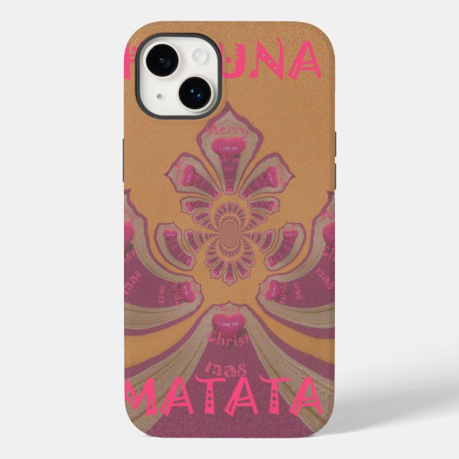 Hakuna Matata Feliz design de corações de Natal (Verso)