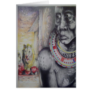 Hakuna Matata Kenya Masai Saudação Cartão Vertical