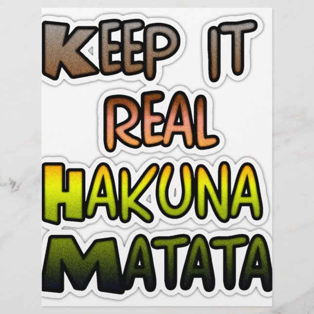 Hakuna Matata Mantém Os Presentes Reais (Frente)