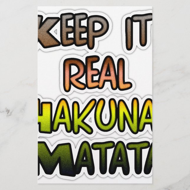 Hakuna Matata Mantém Os Presentes Reais (Frente)