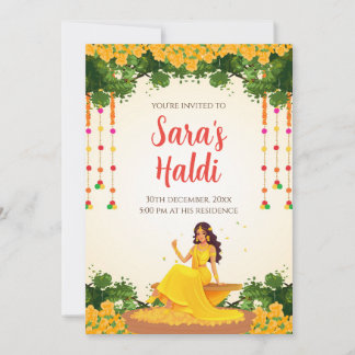 Haldi digital convida os convites Haldi Pithi