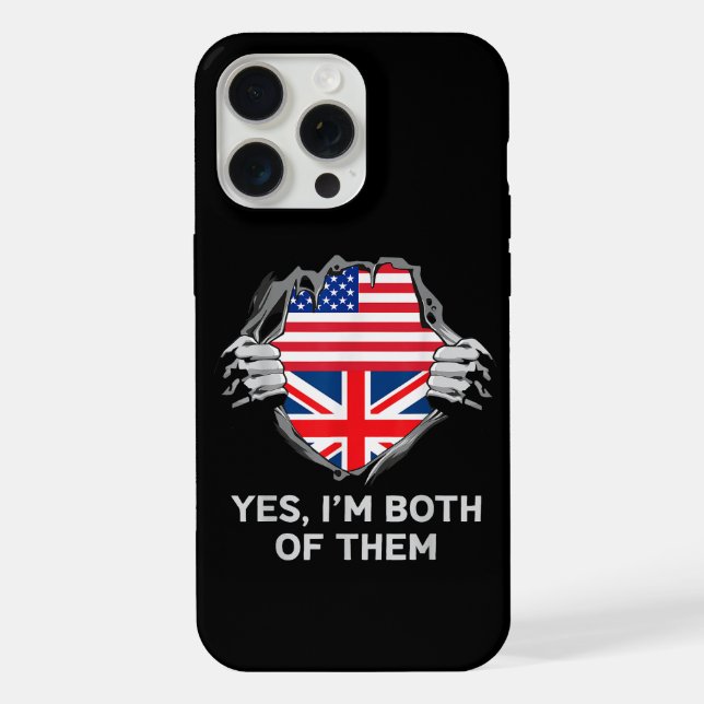 Half American Half British USA England Flag Mens W (Verso)