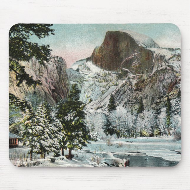 Half Dome, Yosemite no Mousepad de inverno (Frente)