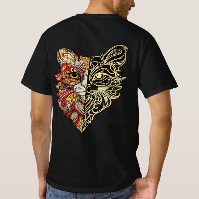 Half Face Lion Art Men’s T-Shirt (Verso)