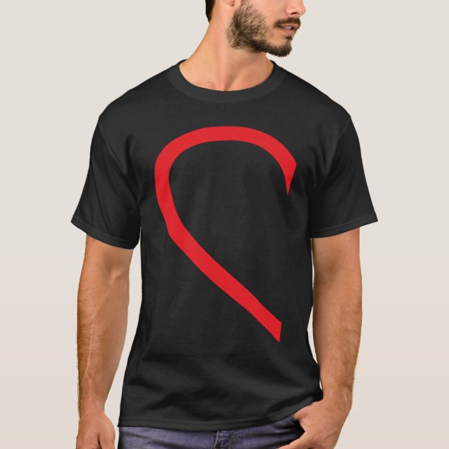 Half Heart Left Hand Side Love Couple Camisa Parej (Frente)