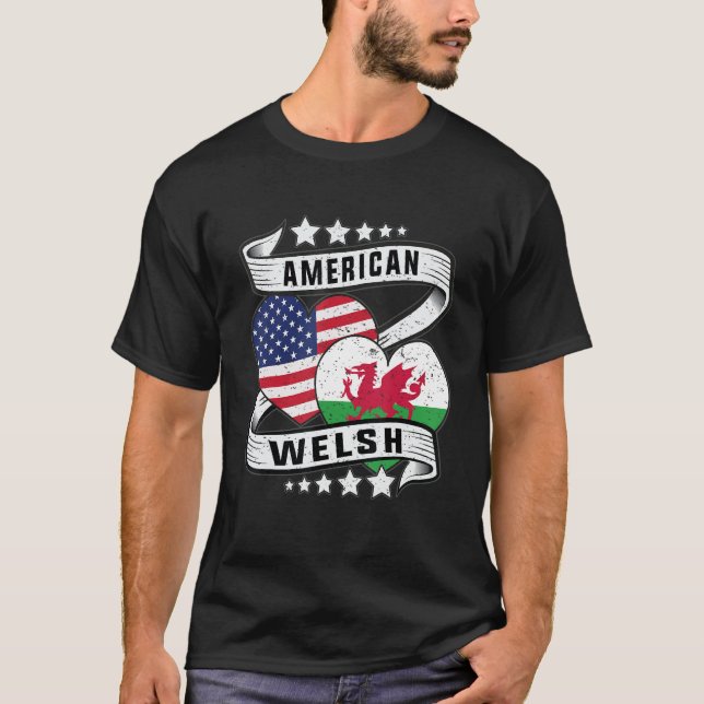 Half Welsh - metade da camisa americana Wales Wels (Frente)