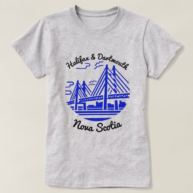 Halifax e Dartmouth Nova Scotia T-Shirt (Frente do Design)