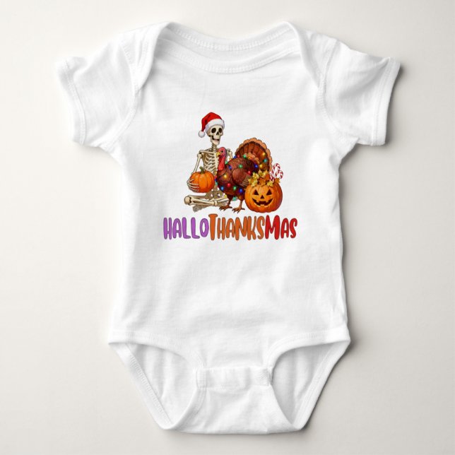 Hallothanksmas T-Shirt Baby Bodysuit (Frente)