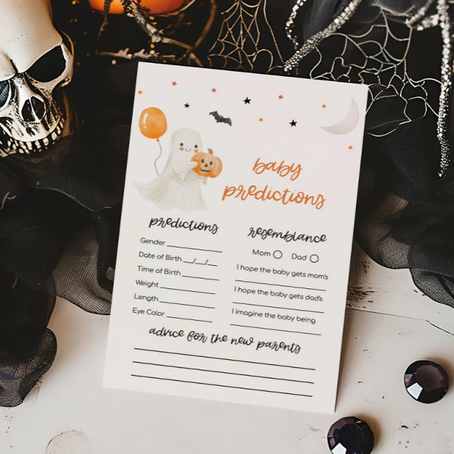 Halloween A Little Boo Predictions Game (A Little Boo Baby Shower Baby Predictions Game)