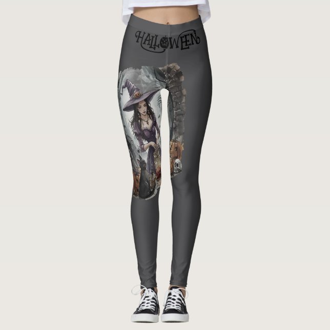Halloween, A Poção da Meia-Noite da Bruxa Legging (Frente)