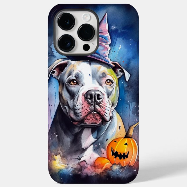 Halloween American Staffordshire Com Pumpkins (Verso)