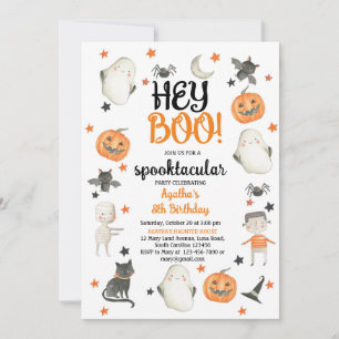 HALLOWEEN BIRTHDAY CONVITE HEY BOO GHOST